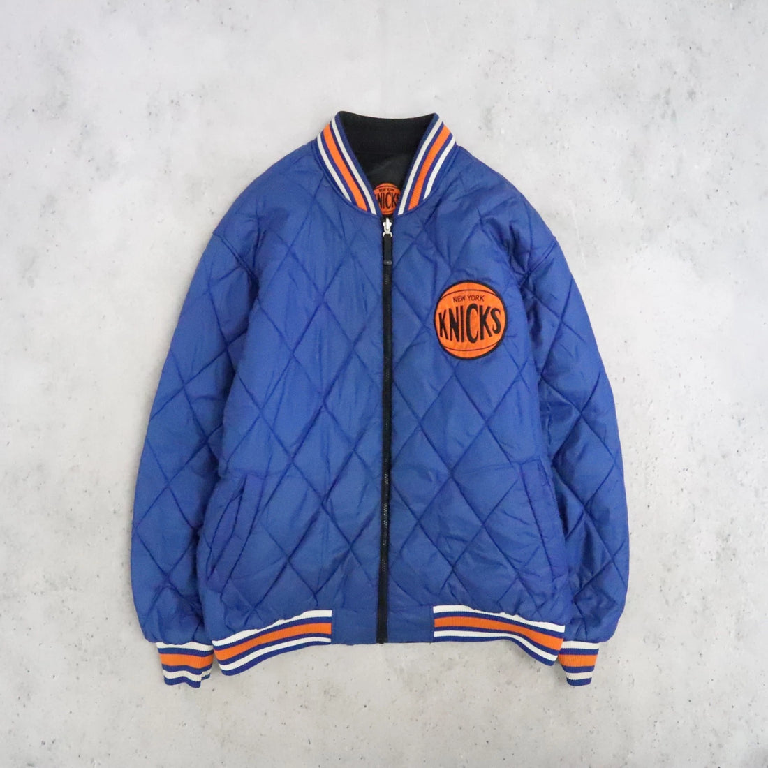 New York Knicks Reebok Satin Quilted Reversible Jacket XL NBA