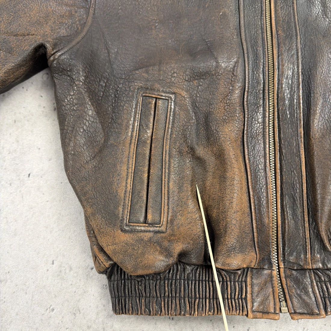 Vintage Hunt Club Leather Bomber Jacket Size Large