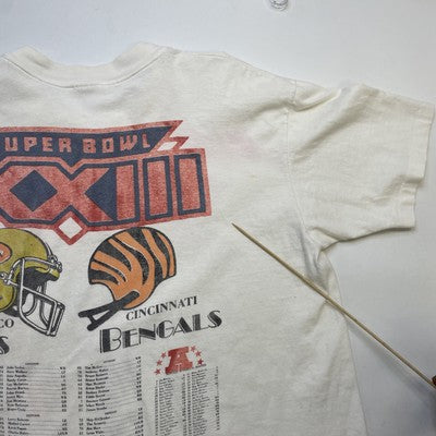 Vintage San Francisco 49ers Bengals Super Bowl XXIII T-Shirt Large 1989 80s NFL