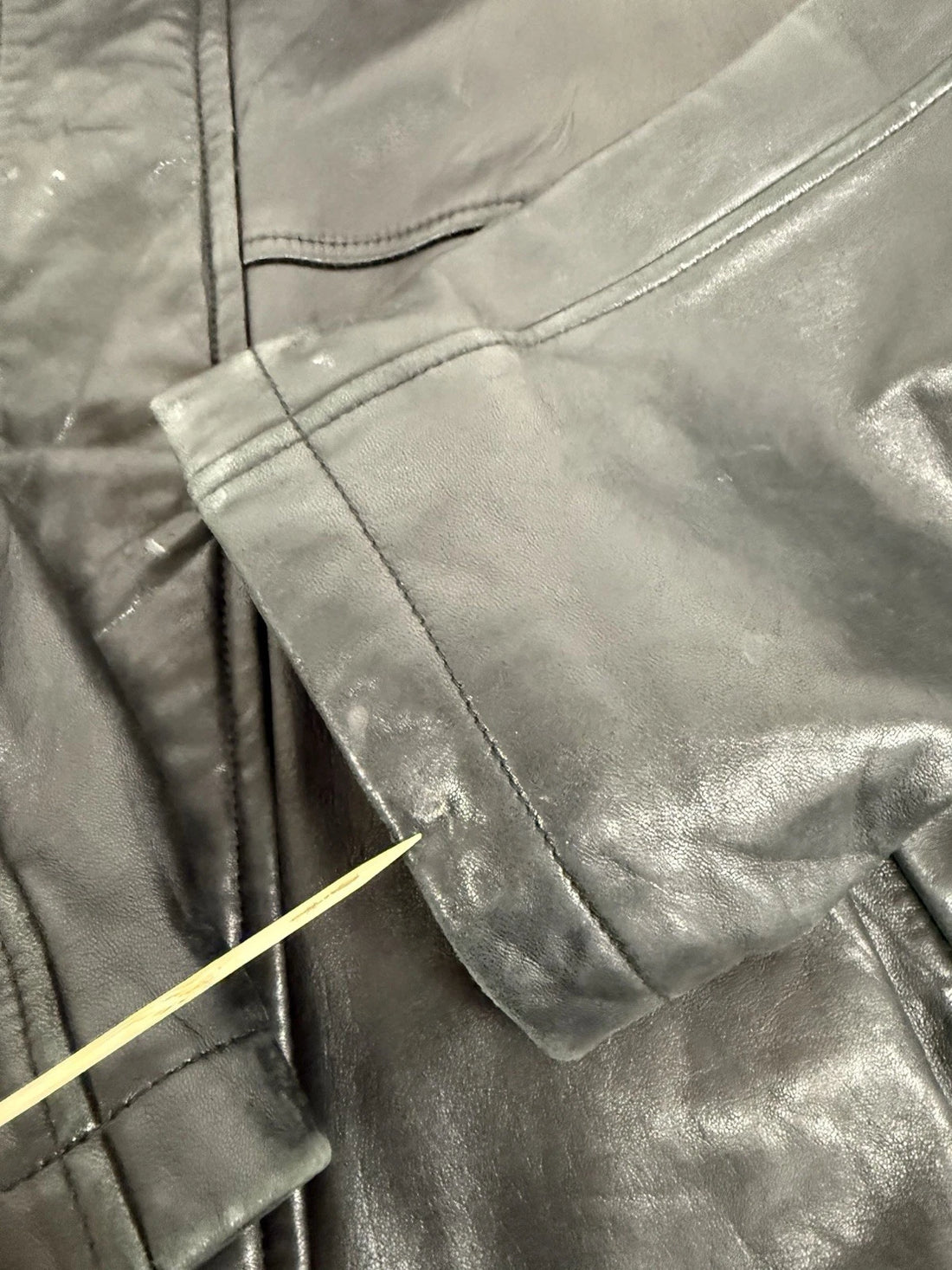 Nautica Leather Coat Jacket Size 48 Black