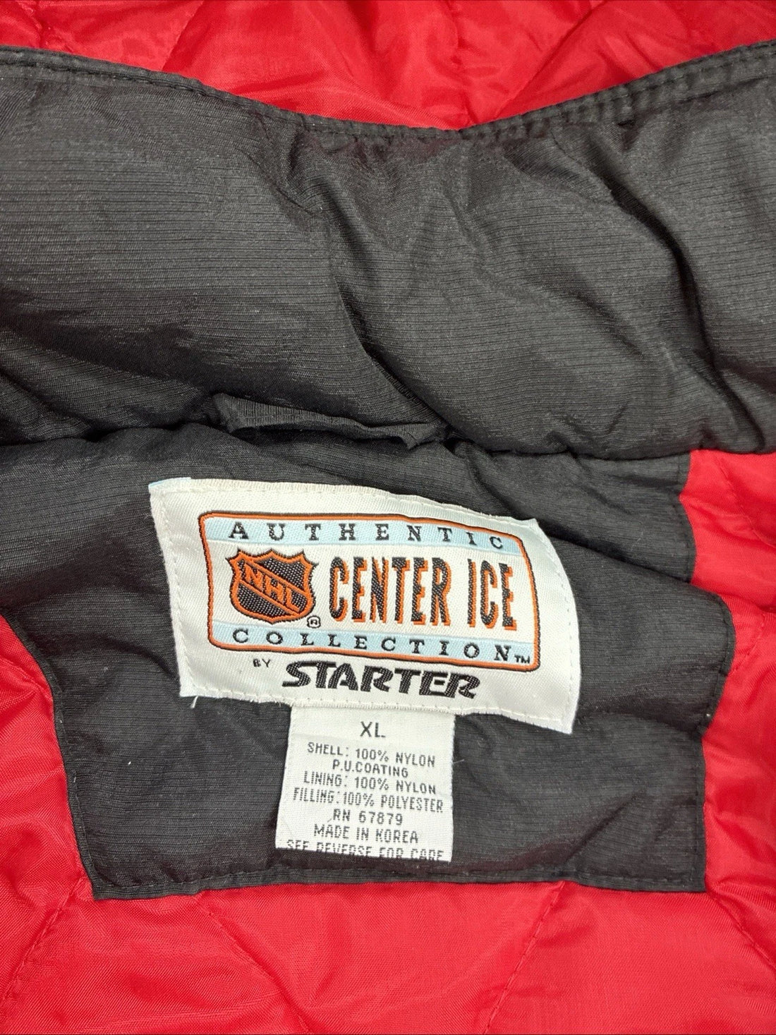 Vintage Chicago Blackhawks Starter Puffer Jacket Size XL NHL