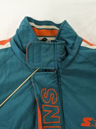 Vintage Miami Dolphins Starter Puffer Jacket Size Large Teal Insulated –  Throwback Vault