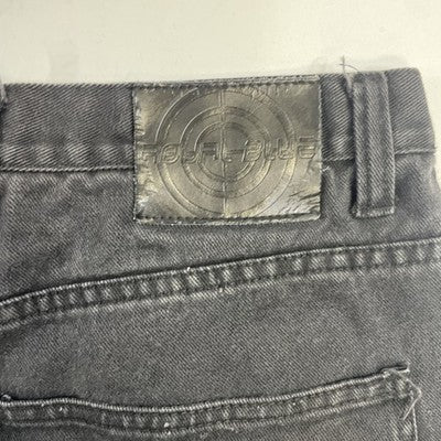 Vintage Royal Blue Baggy Denim Shorts Size 38 Black Y2K
