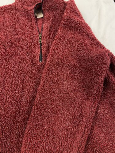 Vintage Woolrich 1/4 Zip Fleece Sweatshirt Size Small Made USA Burgundy 90s