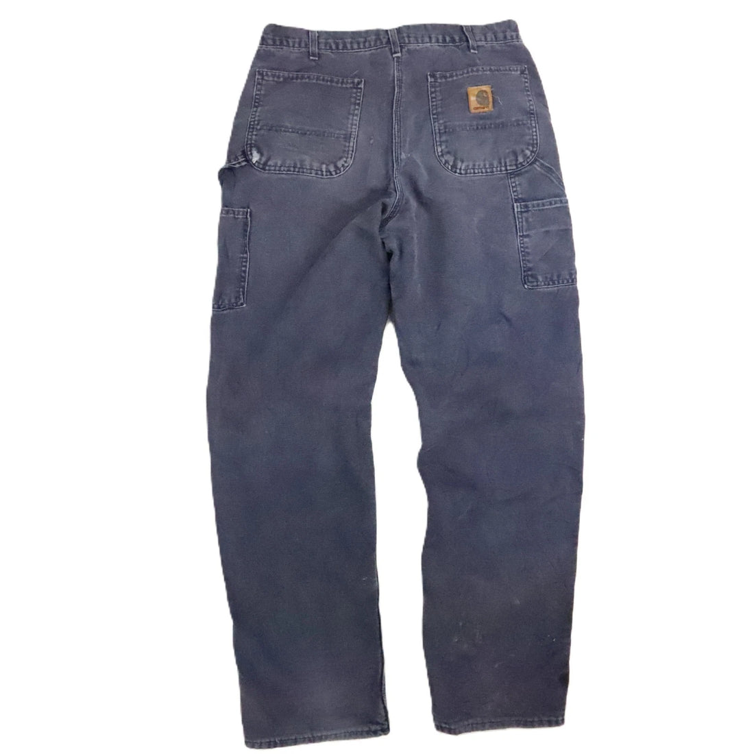 Carhartt Canvas Carpenter Work Pants Size 34 X 34 Blue Flannel Lined