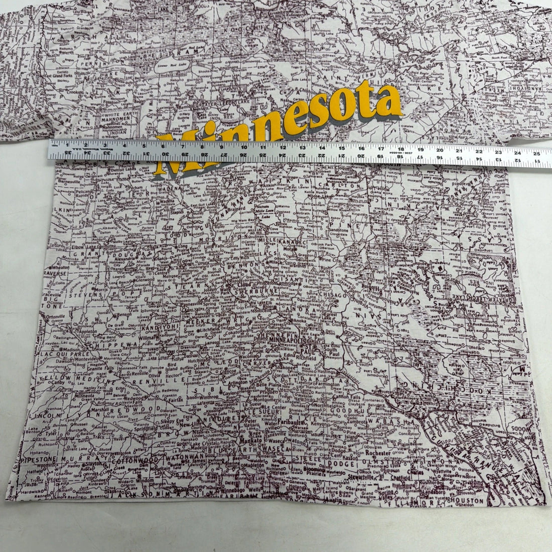 Vintage Minnesota Map T-Shirt Size XL All Over Print 90s