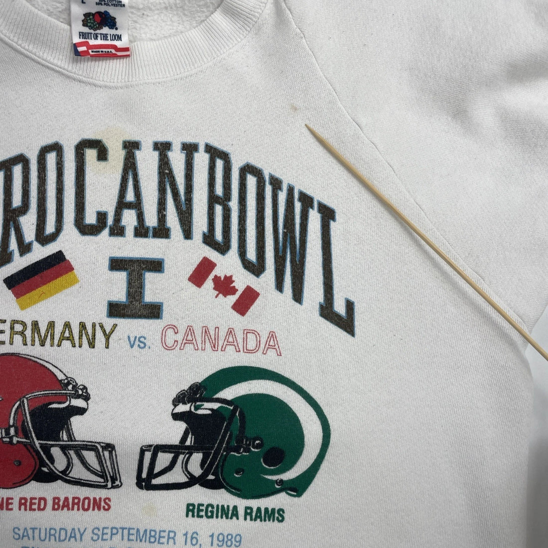 Vintage Eurocanbowl Germany Vs Canada Football Sweatshirt Size Large 90s