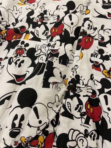 Vintage Mickey Mouse Disney Parka Jacket Size Small Big Face Reversible AOP