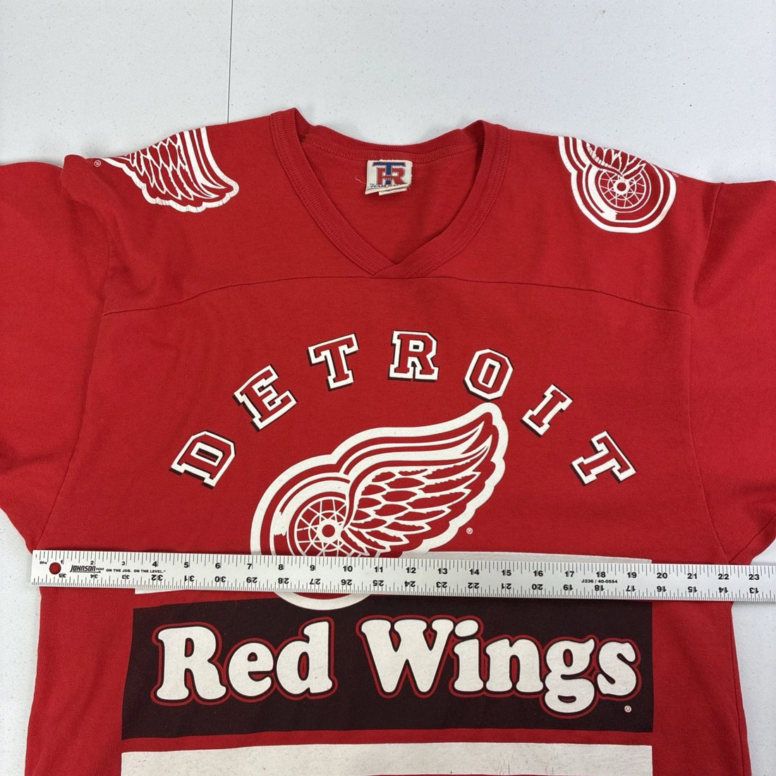 Vintage Detroit Red Wings Raglan T-Shirt Size Large 90s NHL