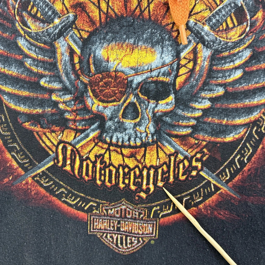 Harley Davidson Motorcycles Skull Sweatshirt Hoodie Size Large