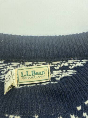 Vintage L.L. Bean Birdseye Wool Knit Sweater Size Large