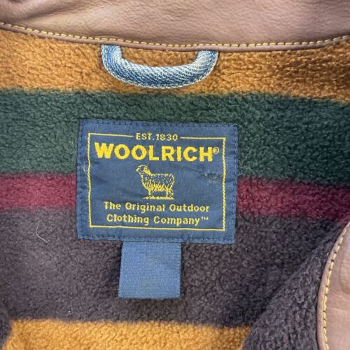 Woolrich Denim Trucker Jacket Size Large Fleece Lined