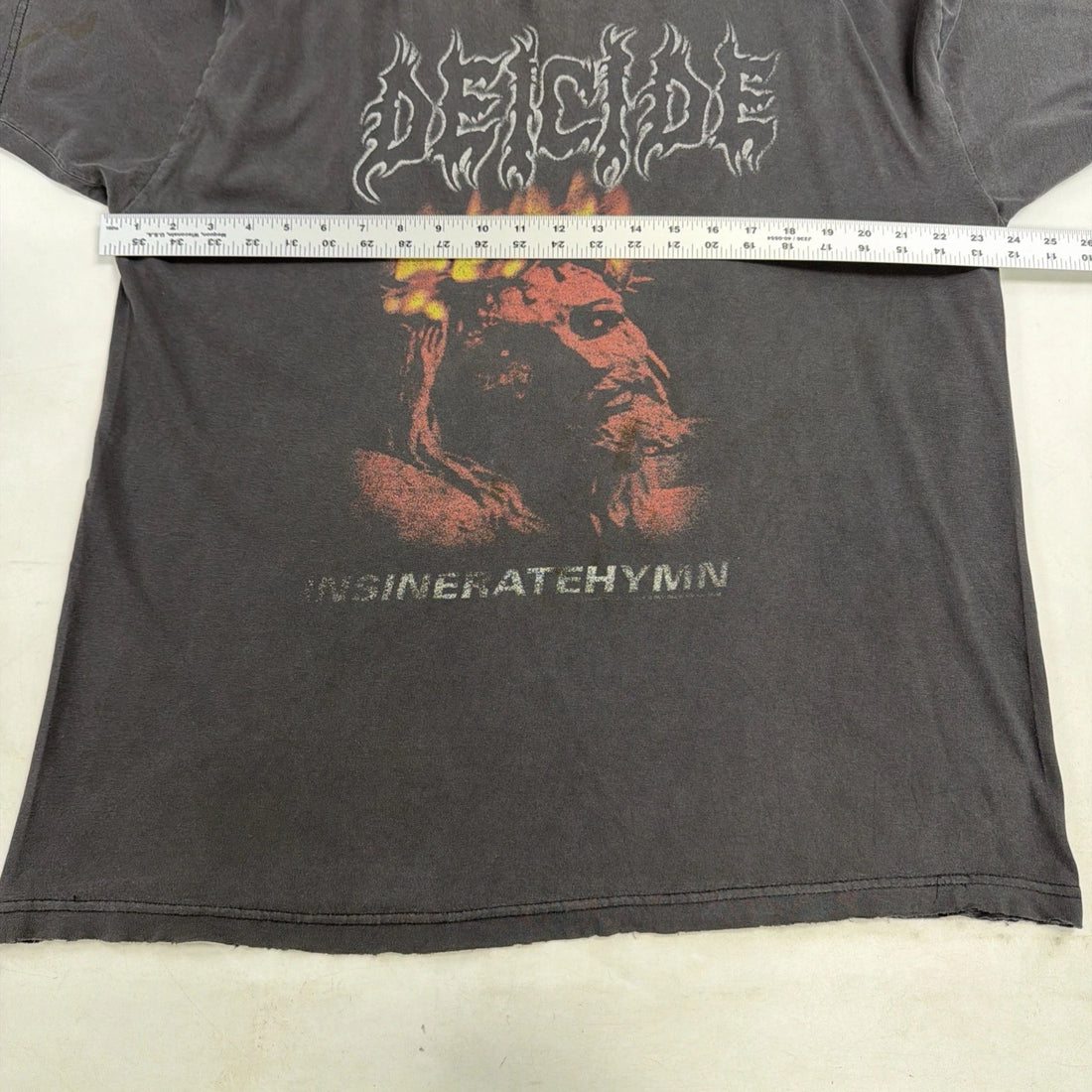 Vintage Deicide Insineratehymn T-Shirt Size XL Death Metal Blue Grape