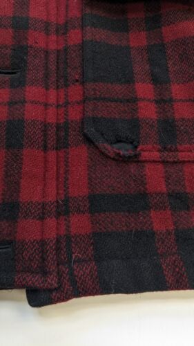 Vintage L.L. Bean Hunting Wool Parka Coat Jacket Size Medium Red Plaid