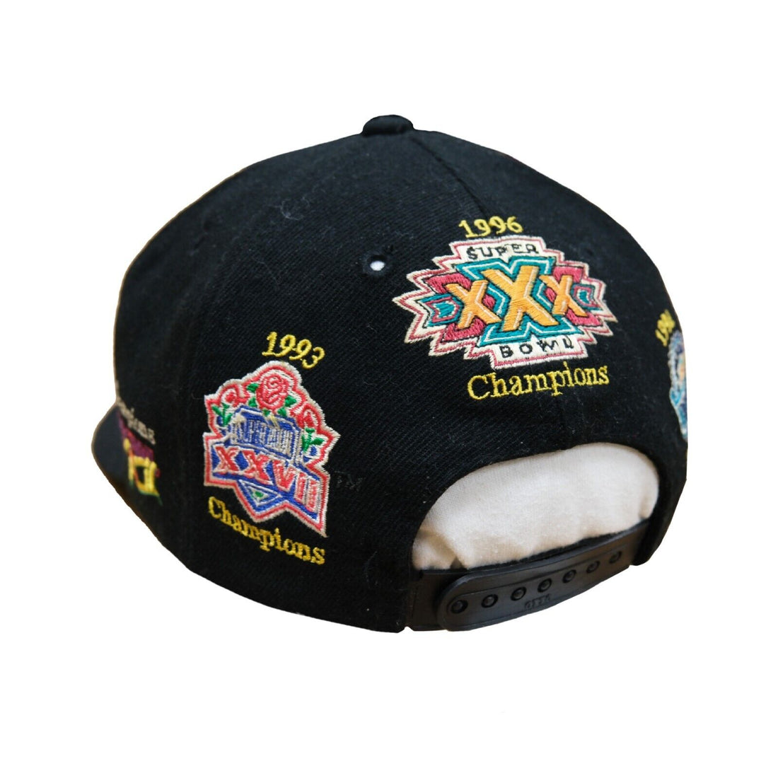 90s Dallas Cowboys Super Bowl Champions Leather Snapback Hat 