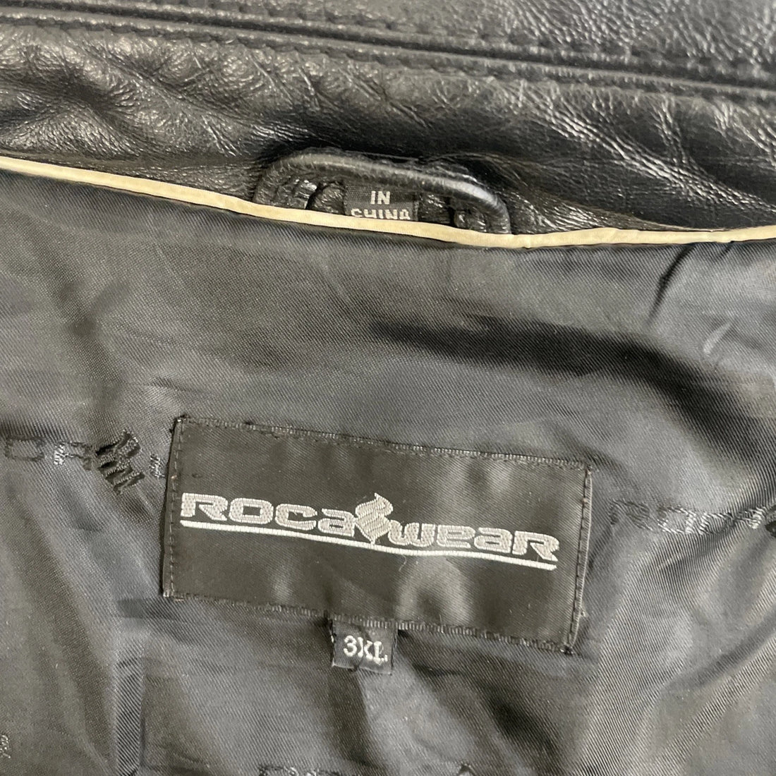 Vintage Rocawear Flag Leather Varsity Bomber Jacket Size 3XL Y2K