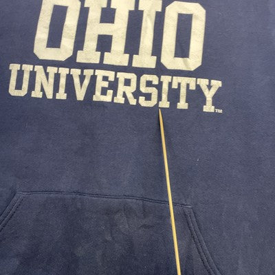 Vintage Ohio University Russell Athletic Sweatshirt Hoodie Size XL Blue