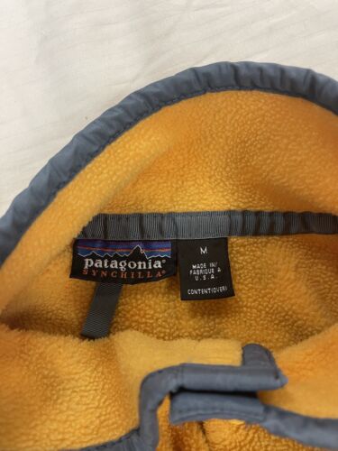 Vintage Patagonia Synchilla Snap-T Fleece Jacket Size Medium Yellow 90s