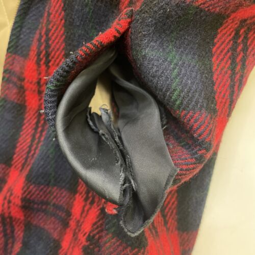 Vintage Wool Bomber Jacket Size Medium Tartan Plaid