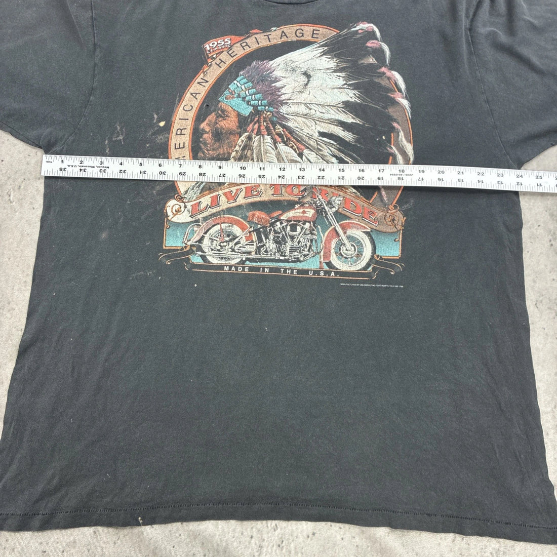 3D Emblem American Heritage Native Chief T-Shirt Size XL Vintage