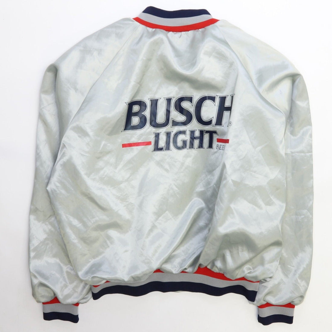 Vintage Busch Light Bomber Jacket Size Large Beer Promo