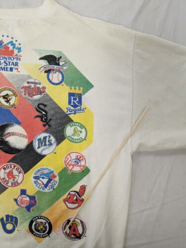 Vintage Toronto All-Star Game Bulletin T-Shirt Medium Blue Jays 1991 90s MLB