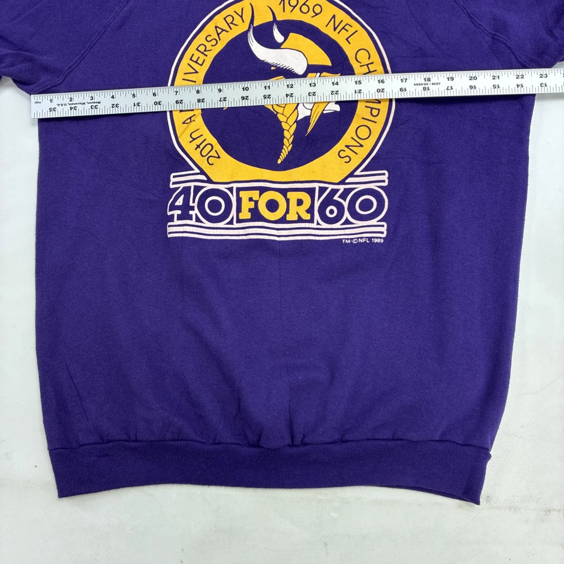 Vintage Minnesota Vikings 20th Anniversary Sweatshirt Crewneck Size 2XL 1989 NFL