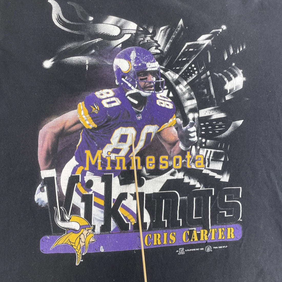 Vintage Minnesota Vikings Cris Carter T-Shirt Size Large 1998 90s NFL