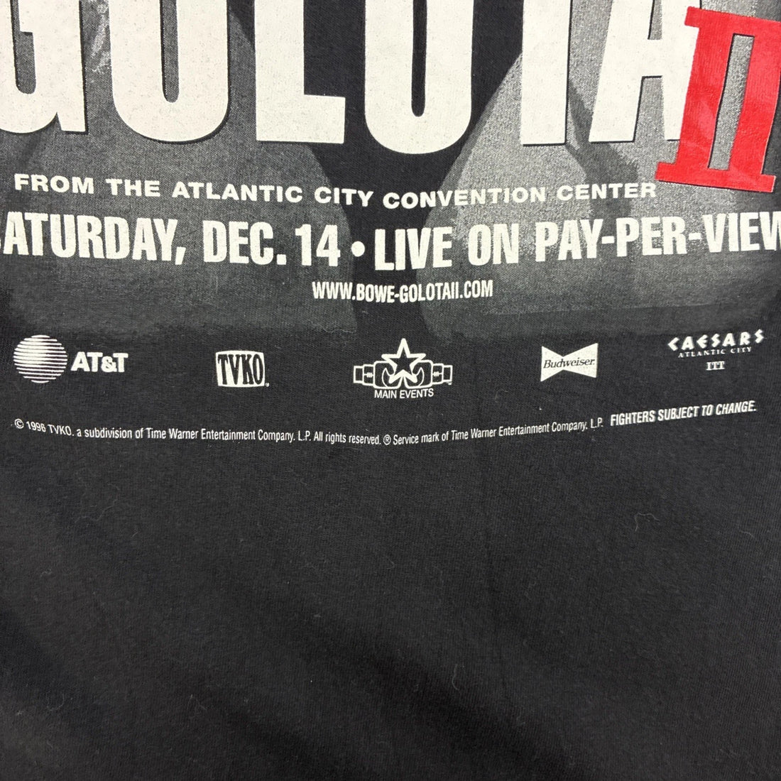 Vintage Bowe Golota II Boxing T-Shirt Size XL 1996 90s