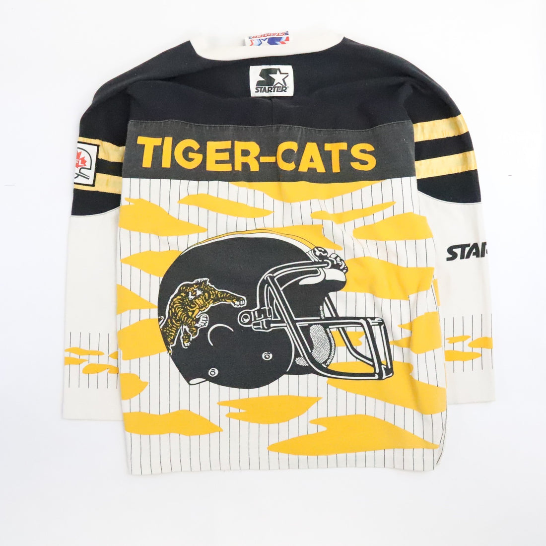 Vintage Hamilton Tiger Cats Starter 3/4 Sleeve Sweatshirt Size XL 90s CFL