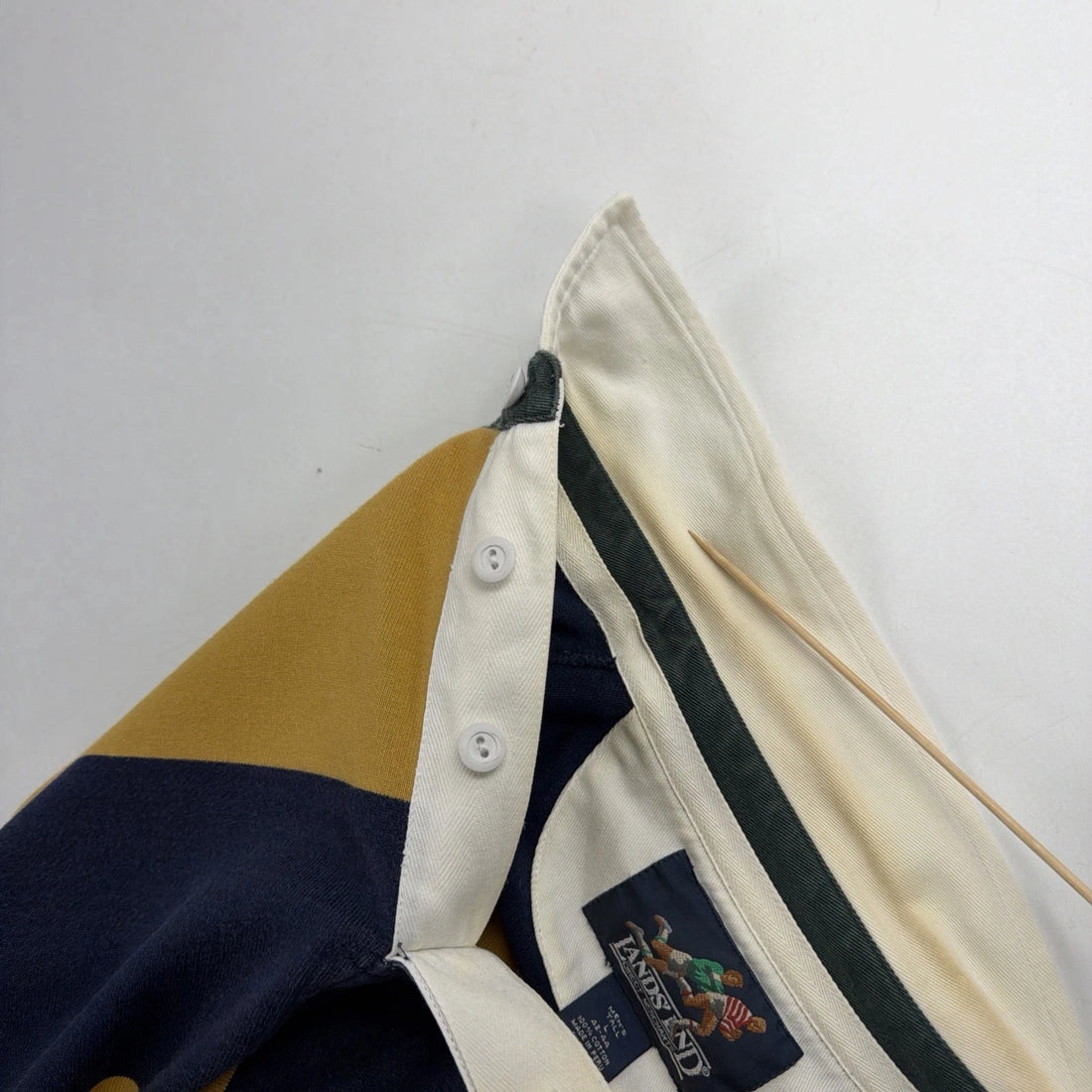 Vintage Lands End Striped Rugby Shirt Size Large Tall
