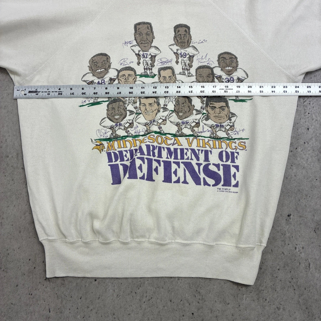 Vintage Minnesota Vikings Caricature Sweatshirt Crewneck Size XL 90s NFL