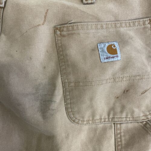 Carhartt Double Knee Canvas Carpenter Work Pants Size 38 x 32 Khaki