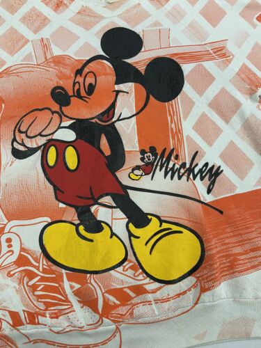 Vintage Mickey Mouse Basketball Sweatshirt Crewneck Size Medium Disney AOP 90s