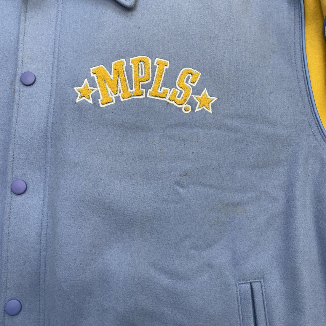 MPLS Lakers G-III Hardwood Classics Leather Wool Varsity Jacket Size 2XL NBA