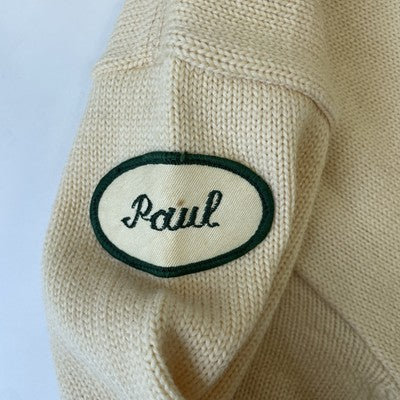 Vintage Bucky Warren Football Varsity Letterman Wool Cardigan Sweater Medium