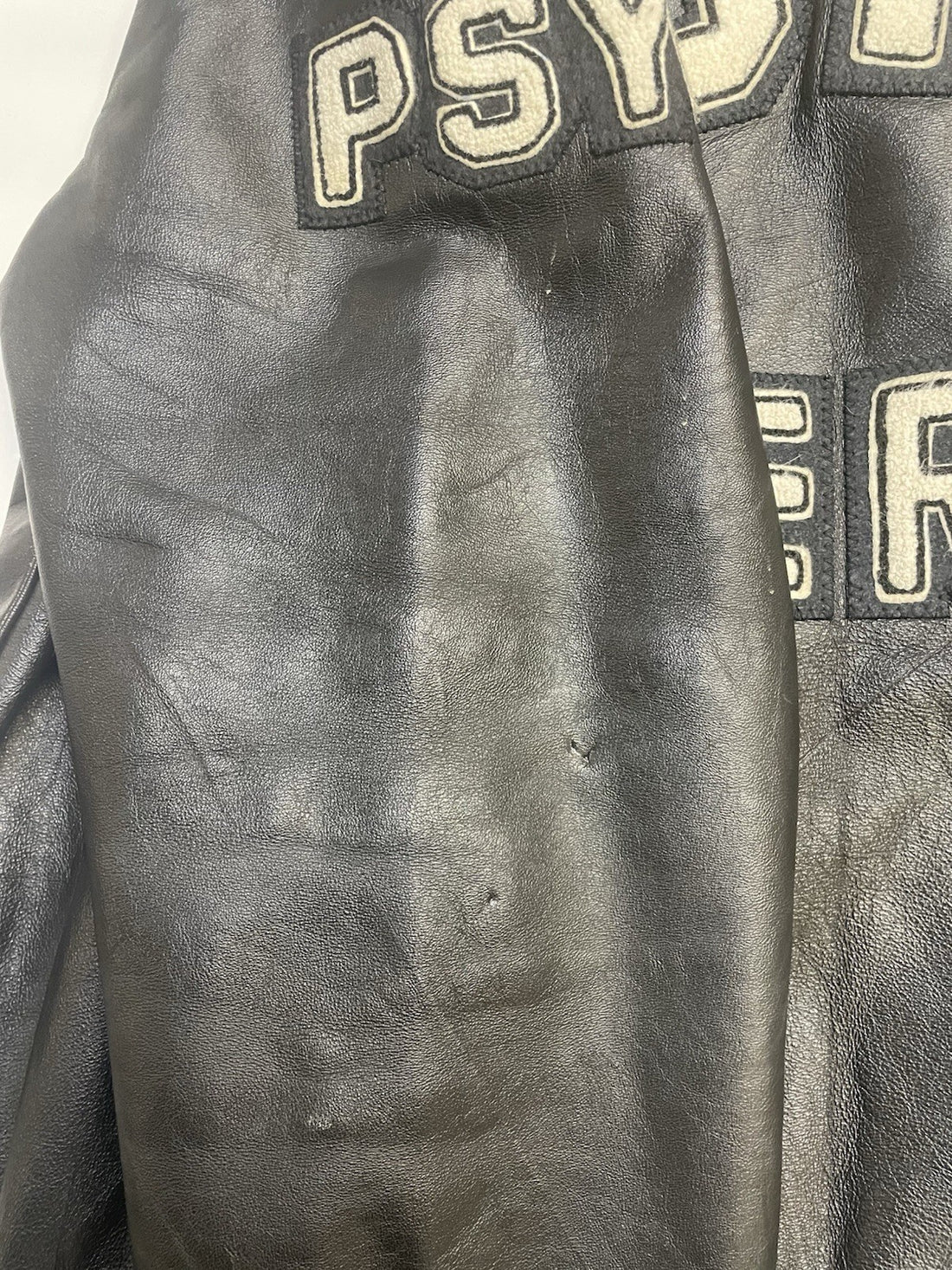 Vintage York University Leather Varsity Jacket Size 42