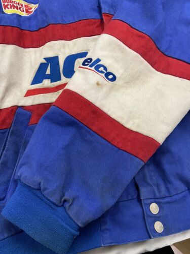 Vintage ACDelco Chase Racing Bomber Jacket Size Large Blue NASCAR