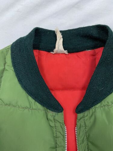 Vintage Quilted Puffer Vest Jacket Size Medium Reversible Lightning Zip