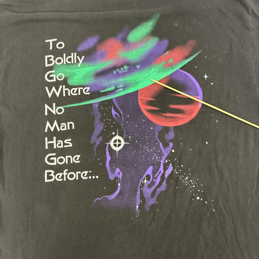 Vintage Star Trek To Boldly Go Where No Man Has Gone Before T-Shirt Large 90s