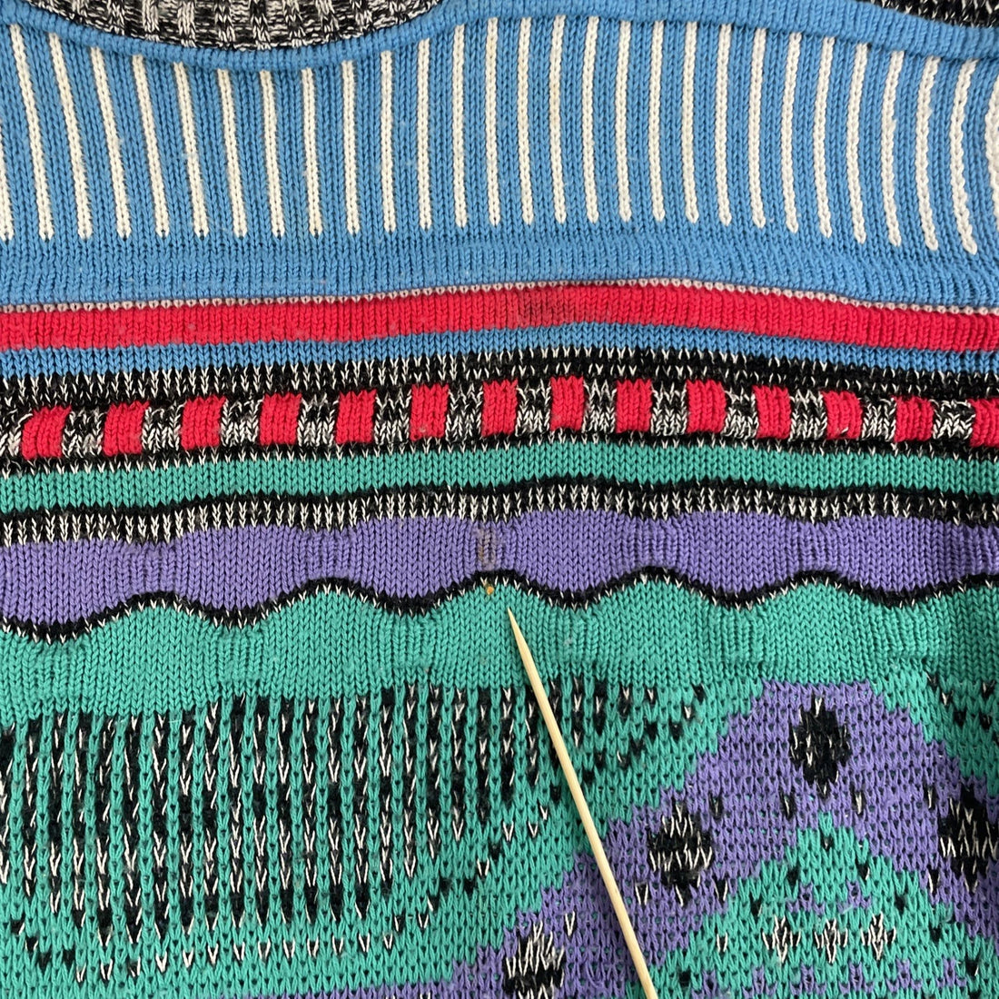 Vintage Saturdays 3D Knit Crewneck Sweater Size Large