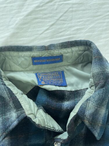 Vintage Pendleton High Grade Western Wear Wool Button Up Shirt Size XL Plaid