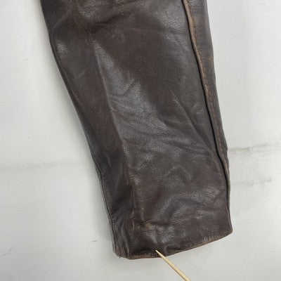 Vintage Chess King Leather Coat Jacket Size Small Brown