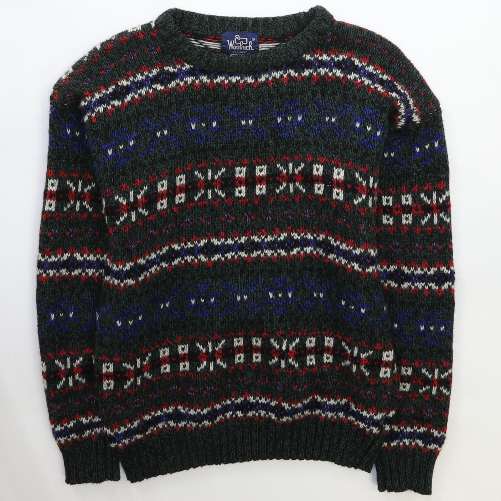 2024 Vintage Woolrich Grandpa Nordic Fair Isle Pullover Sweater - Large