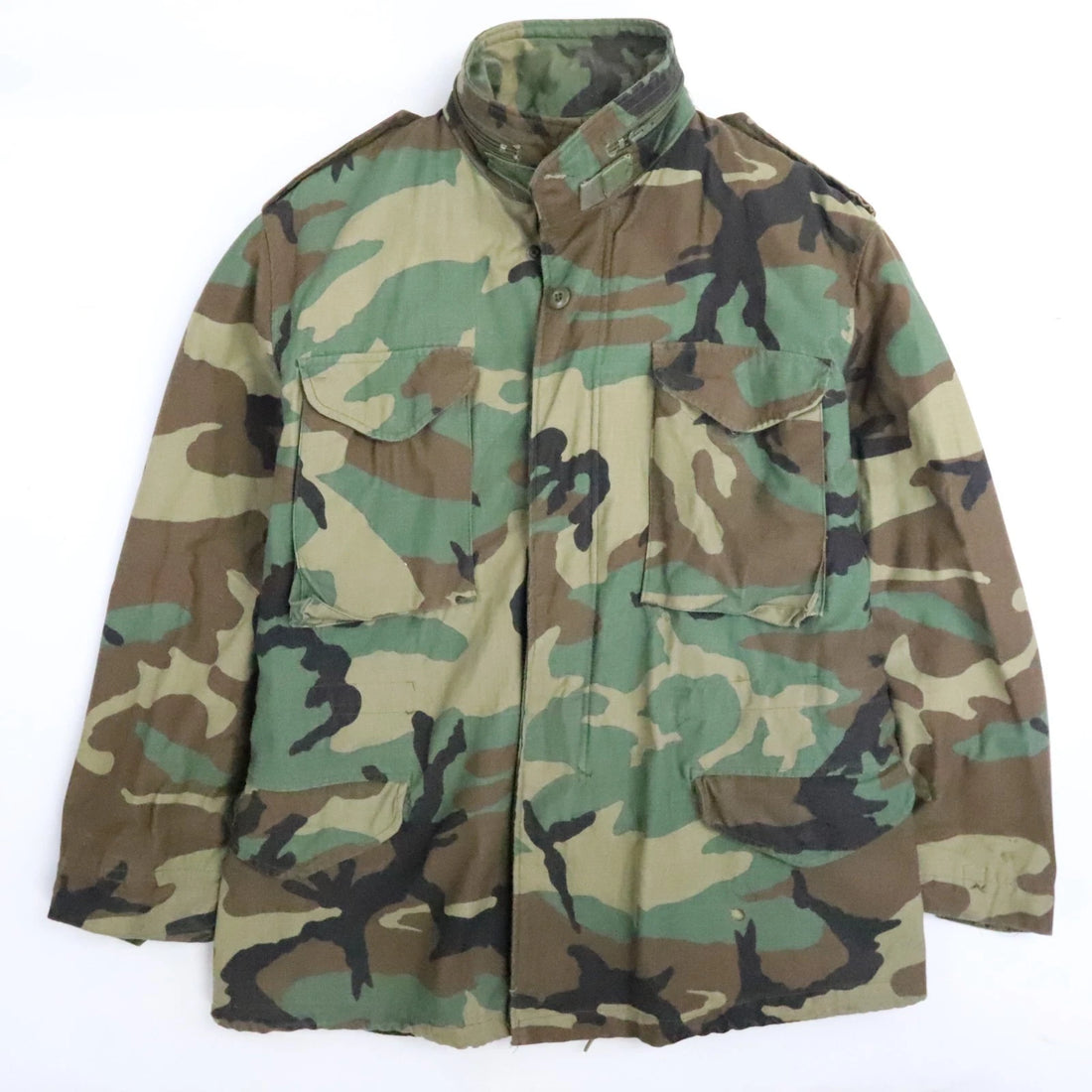 Vintage Military Army Cold Weather Camo Field Coat Jacket Size Medium