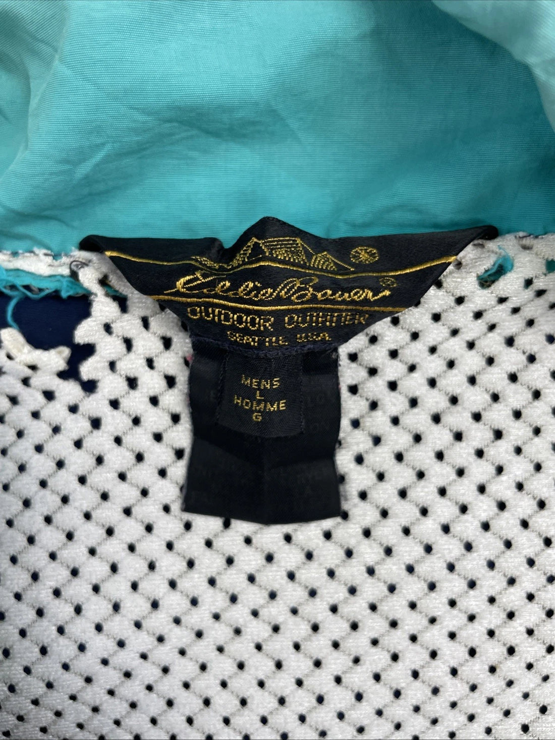 Vintage Eddie Bauer Windbreaker Light Jacket Size Large Blue