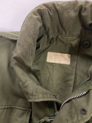 Vintage US Army Field Coat Jacket Size Medium Green Military Conmar Zip