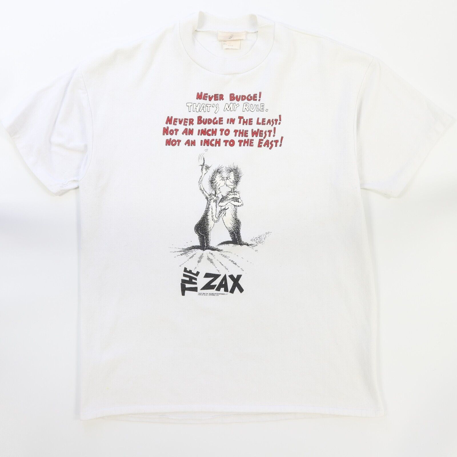 Vintage Dr Seuss The Zax Never Budge T-Shirt Size Medium Vintage Dr Seuss The Zax Never Budge T-Shirt Size Medium