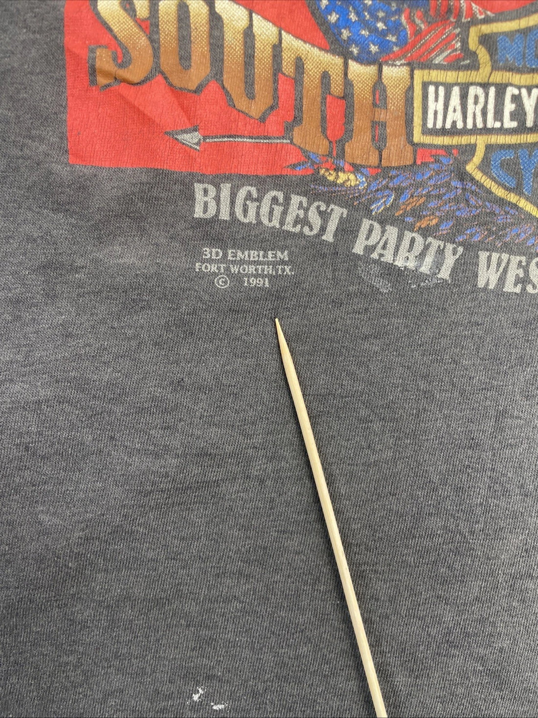 Vintage Harley Davidson 3D Emblem Sturgis South Dakota T-Shirt 2XL 1991