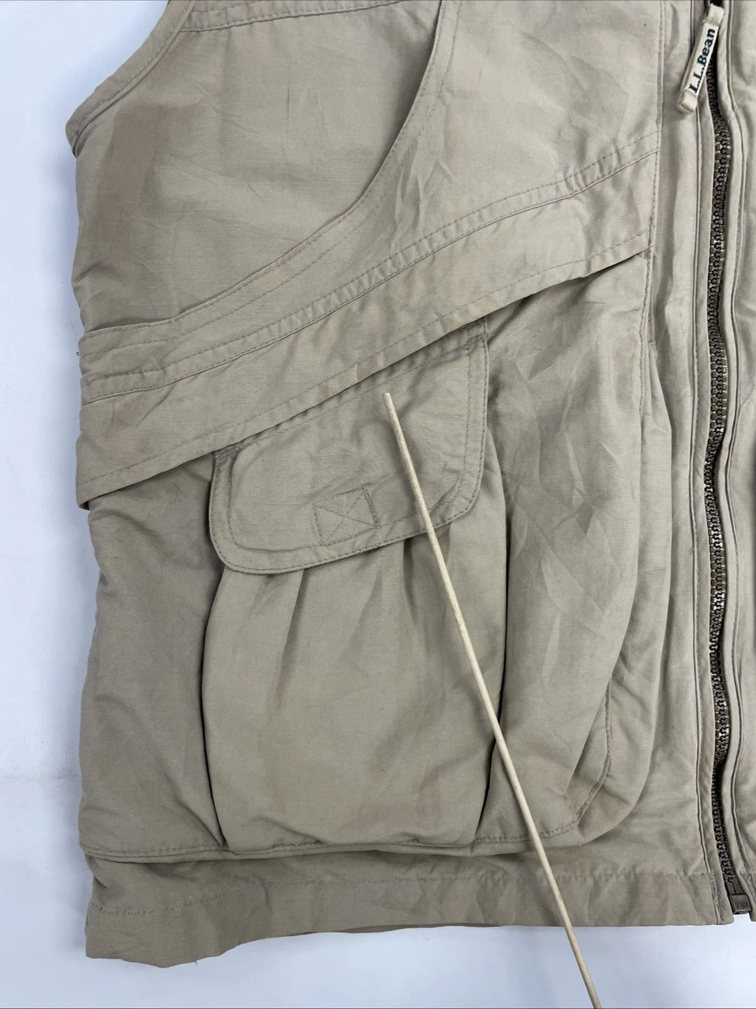 Vintage L.L. Bean Fishing Vest Jacket Size Medium Tan